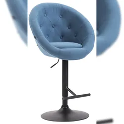 CLP Barhocker London V2 Stoff blau/schwarz