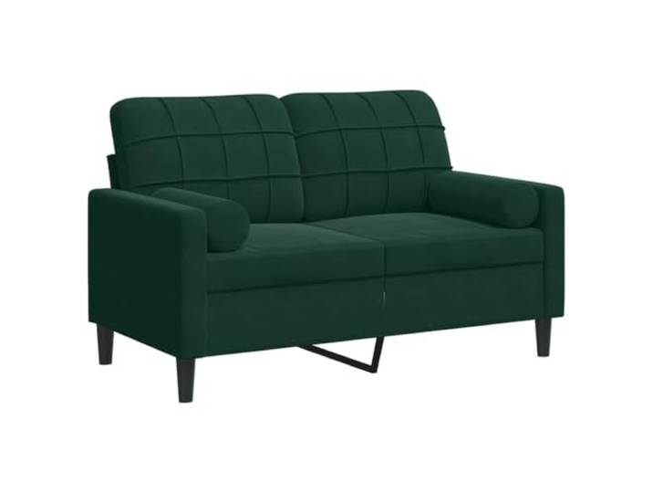 RJPLMFV 2-Sitzer-Sofa, Velours, Dunkelgrün, 120 cm Robuster Metallrahmen, abnehmbare Kissenbezüge mit Reißverschluss, gepolsterte Sitzfläche, modernes Design