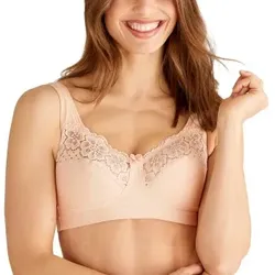 Swegmark BH Cotton Bloom Fairtrade Soft Bra Crème Baumwolle E 75 Damen
