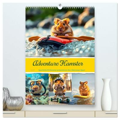 Adventure Hamster - Sportliche KI Hamster präsentieren den Abenteuer-Sport (hochwertiger Premium Wandkalender 2027 DIN A2 hoch), Kunstdruck in