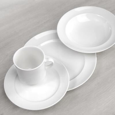 Fortessa Cassia Fine China, 16 Piece Dinnerware Set (Service for 4), White - 16 Piece Dinnerware Set