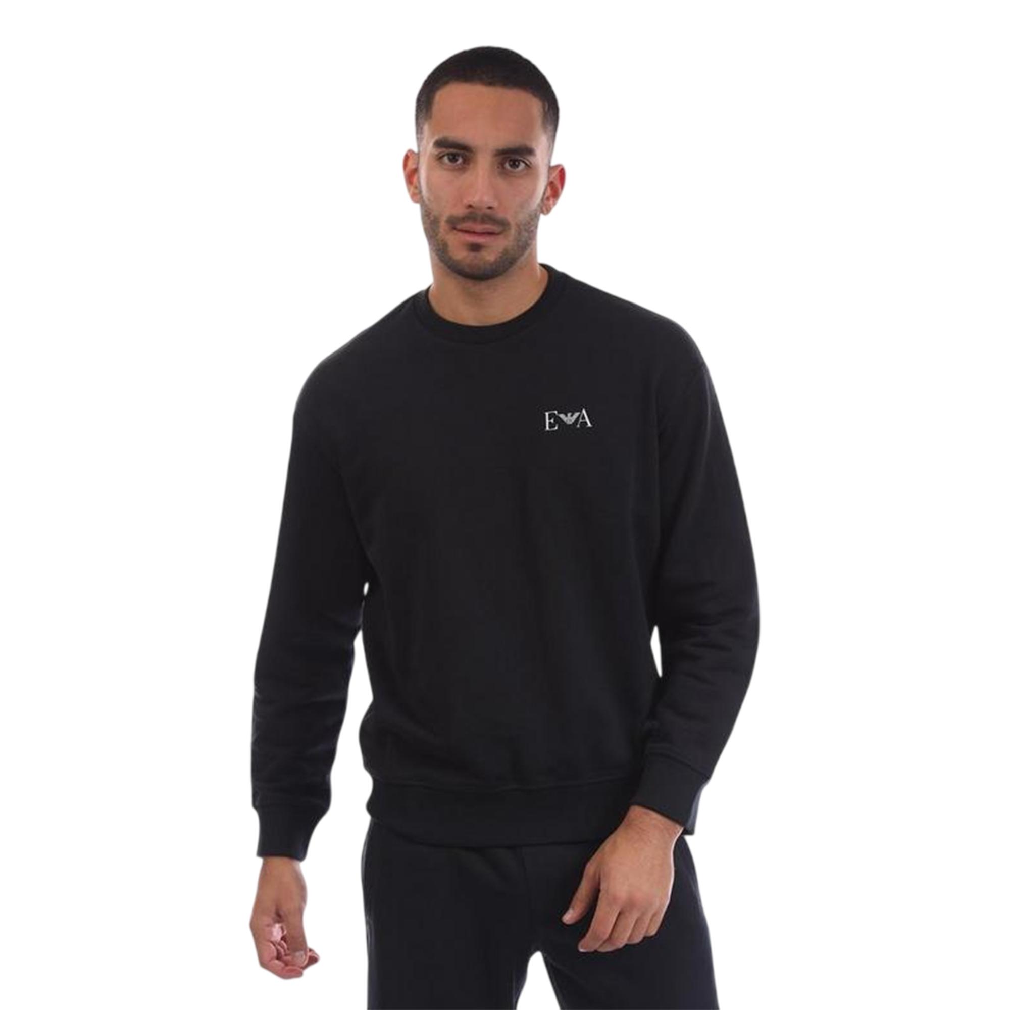 Emporio Armani EA7 - Sweatshirt für Herren, gerippt, Langärmlig (Dunkles Marineblau)