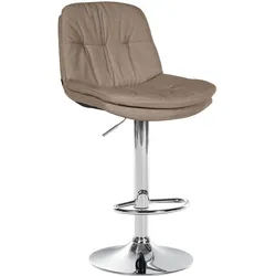 CLP Barhocker Laurel Stoff chrom - Farbe: taupe, Gestellmaterial: Metall in Chromoptik
