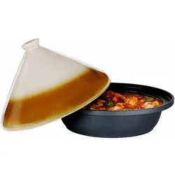 alpina Tajine-Topf Induktion, Pfanne + Kochtopf, Weiss, Braun, Schwarz