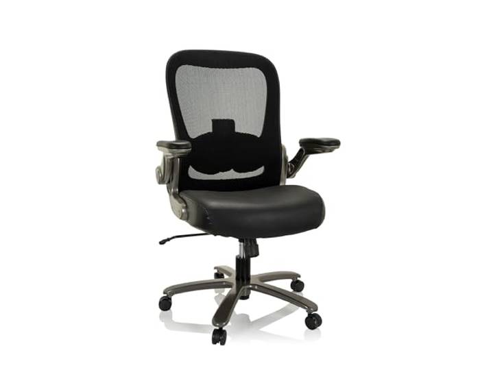 hjh OFFICE XXL bureaustoel INSTRUCTOR XXL T I Mesh/Leder Zwart