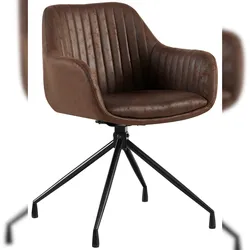 DELUKE Esszimmerstuhl MILON - Kunstleder Dunkelbraun 58x58x81 cm | Essstühle Esszimmerstühle Küchenstühle Wohnzimmerstühle