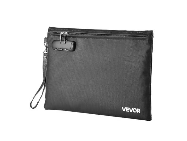 VEVOR Sac à documents ignifuge 1000°C\, porte-documents anti-feu portable avec serrure\, pochette de rangement ignifuge et étanche pour fichiers importants\, passeports\, pour maison\, bureau\, voyage