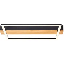 Brilliant Loneos LED Deckenleuchte 45x40cm holz hell/schwarz , Holz/Metall/Kunststoff , 1x LED integriert , 24 W , (Lichtstrom: 3000lm , Lichtfarbe: 3000K)