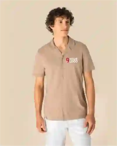 Camicia uomo ecosostenibile slavata a maniche corte Personalizzate o neutre Spasso