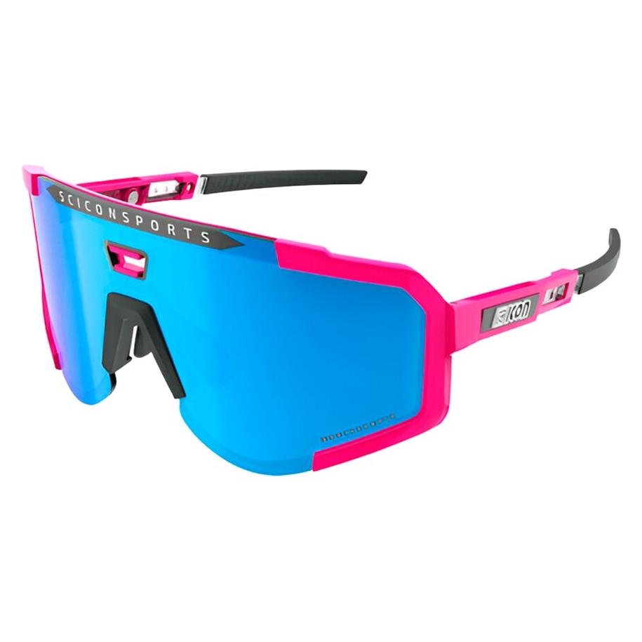 Scicon Aeroscope cykelbriller pink fluo/multimirror blue (Pink-fluo black matte, Multimirror Blue) (EY390314)