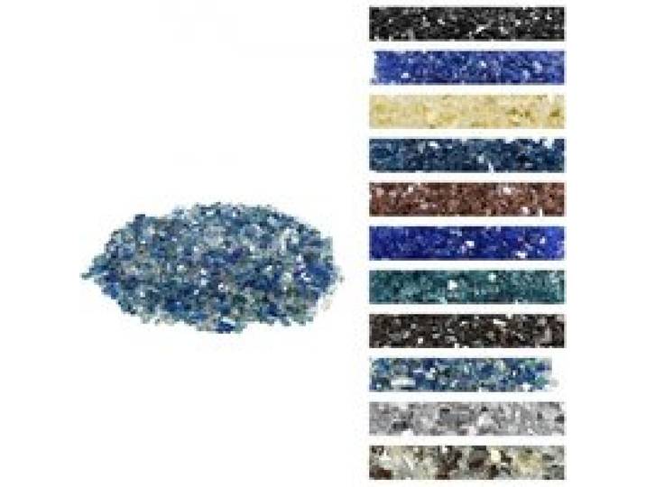 VEVOR Feuerglas, 4,5 kg, Glassteine, 12,7 mm reflektierende Feuerstellen-Glasperlen, Feuerstelle Glasfelsen, Kaminglas, Feuerkristall, Feuerperlen für Gaskamin, Kobaltblau, Aquablau, Transparent
