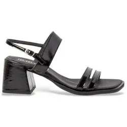Art für Damen. 120101101003_001 Ledersandalen 2010 Verona schwarz (40), 5 bis 8 cm, Schnalle, Lässig, Klassisch