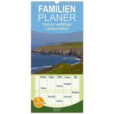 Familienplaner 2027 - Irlands vielfältige Landschaften mit 5 Spalten (Wandkalender, 21 x 45 cm) CALVENDO
