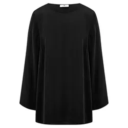 Long-Bluse zum Schlupfen Peter Hahn schwarz, 48