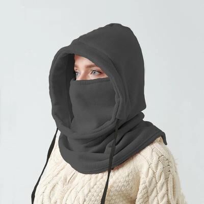 Perfect Picks Market Thermal Windproof Balaclava Face Mask With Fleece Neck Warmer For Motorcycle And Cycling grey