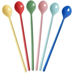 RICE Melamin Latte Löffel Set – Bunt (6er-Set), 19 cm