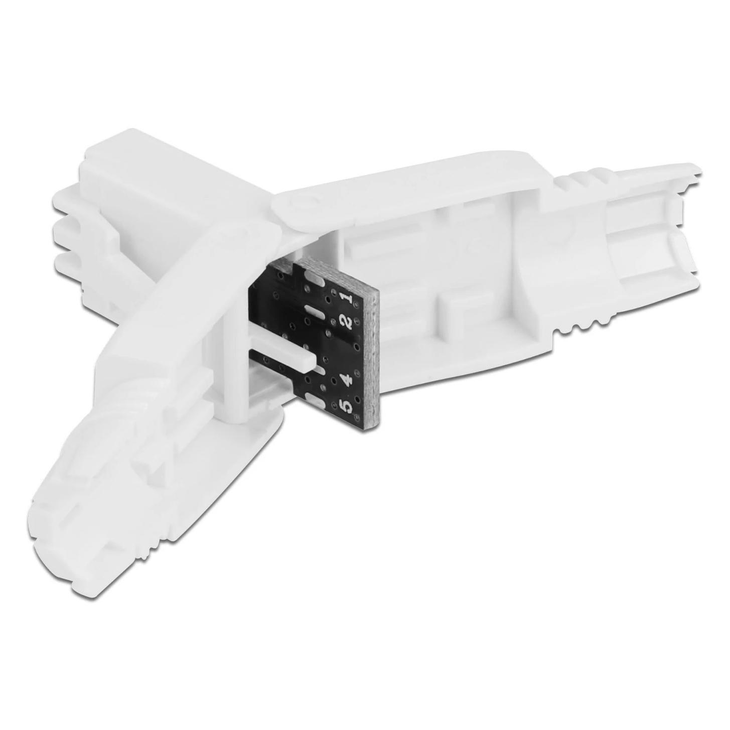 Delock Stecker RJ45 Cat.6 UTP werkzeugfrei 1 Stück, Weiss (Netzwerkkabel Stecker) (86977)