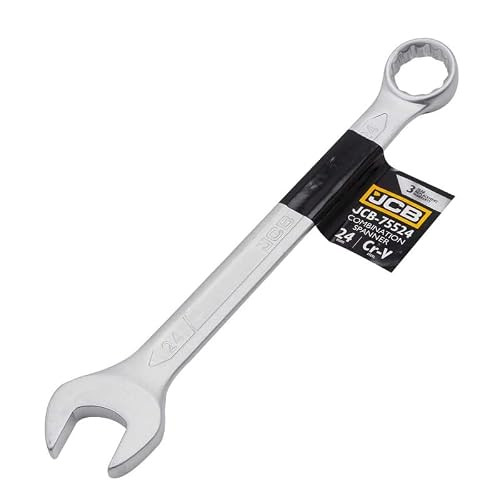 JCB Combinatiesleutel 24 mm - Ringsleutel met satijnafwerking van Cr-V staal