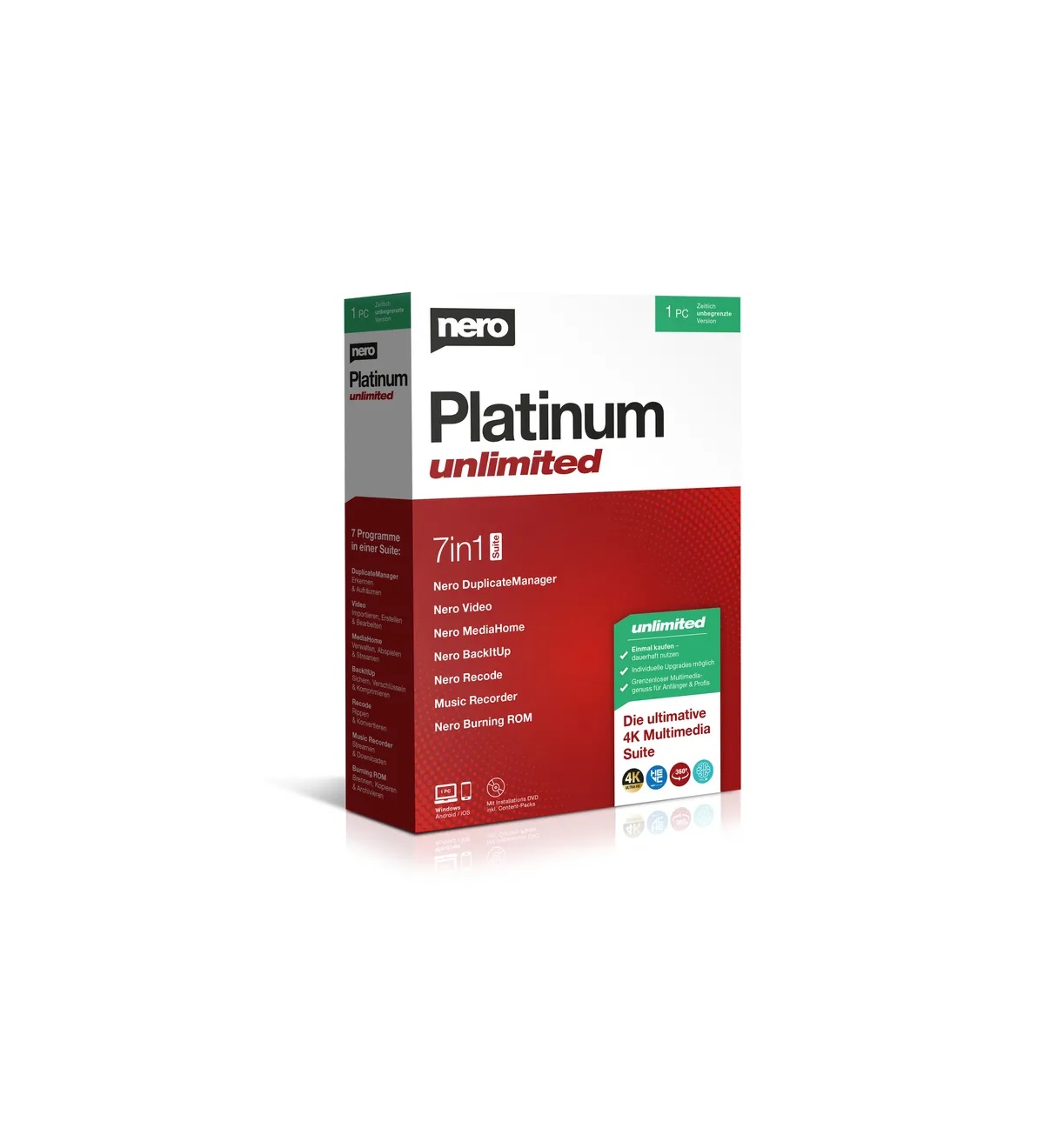 Nero Platinum Unlimited Box-Pack 1 PC Win, Deutsch (EMEA-12200010/1309)