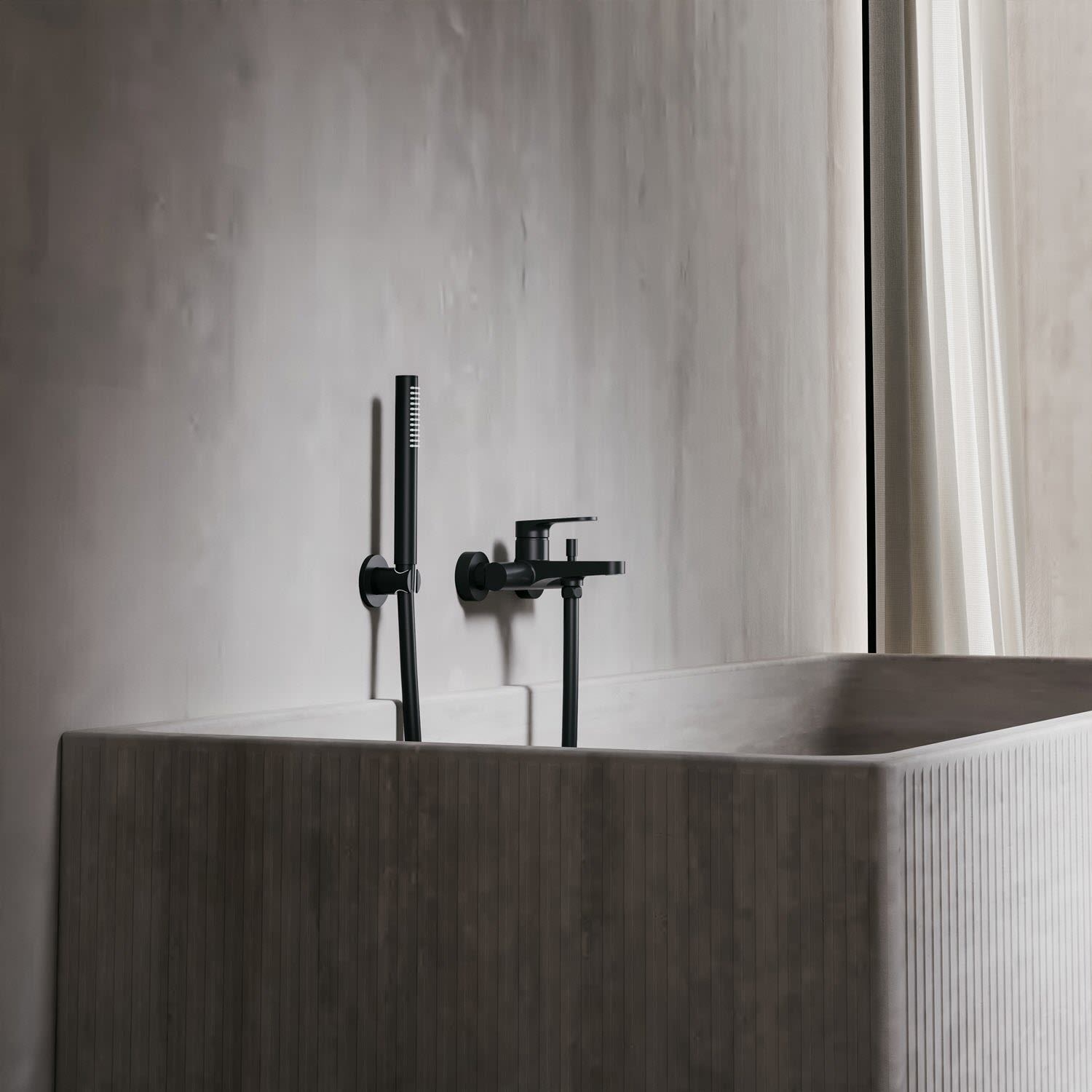 Steinberg Serie 343 Wannen-Einhebelmischer Aufputz, Badarmaturen, 343 1100 S, matt black