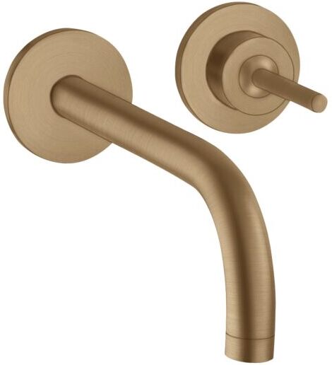Hansgrohe Axor Uno Fertigmontageset 38113140 Unterputz-Waschtischarmatur, Pin-Griff, Rosetten, Ausladung 165 mm, brushed bronze