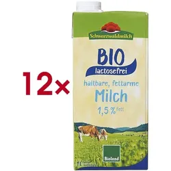 Schwarzwaldmilch LAC Bio haltbare Milch »lactosefreie fettarme Bio H-Milch 1,5% Fett« 12 Stück
