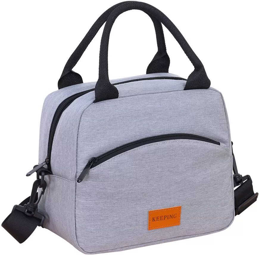 INF Sac à lunch isotherme pour le travail, sac fourre-tout à lunch croisé Gris