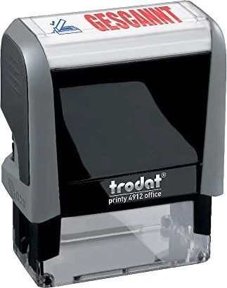 trodat Textstempel "Gescannt" printy 4912 office selbstfärbend blau, rot