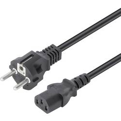 Manhattan Strom Anschlusskabel [1x Kaltgeräte-Stecker C13 - 1x Schutzkontakt-Stecker] 1 m Schwarz 353908