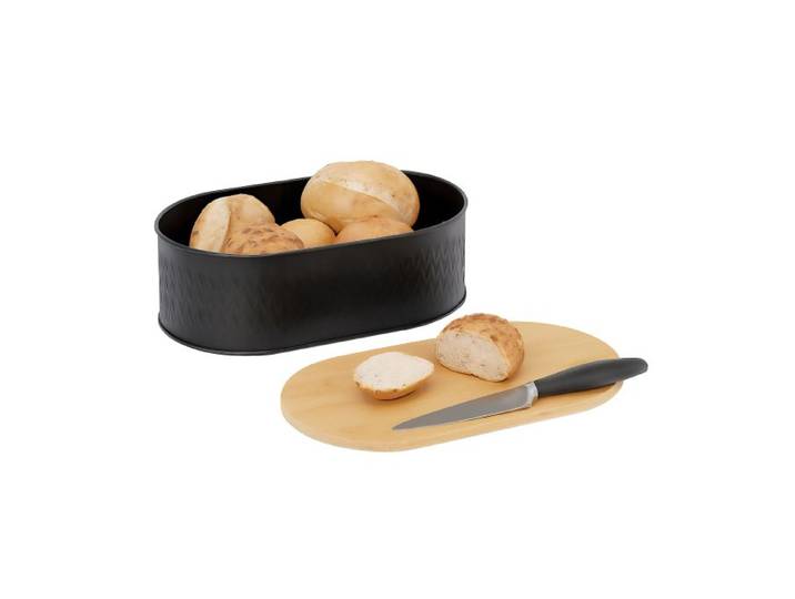 Relaxdays Brotkasten mit Schneidebrett