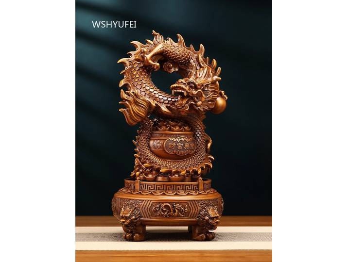 Fortune prospère invocation richesse Dragon ornement Jubao bassin trois jambes chaudron salon bureau décoration chinoise