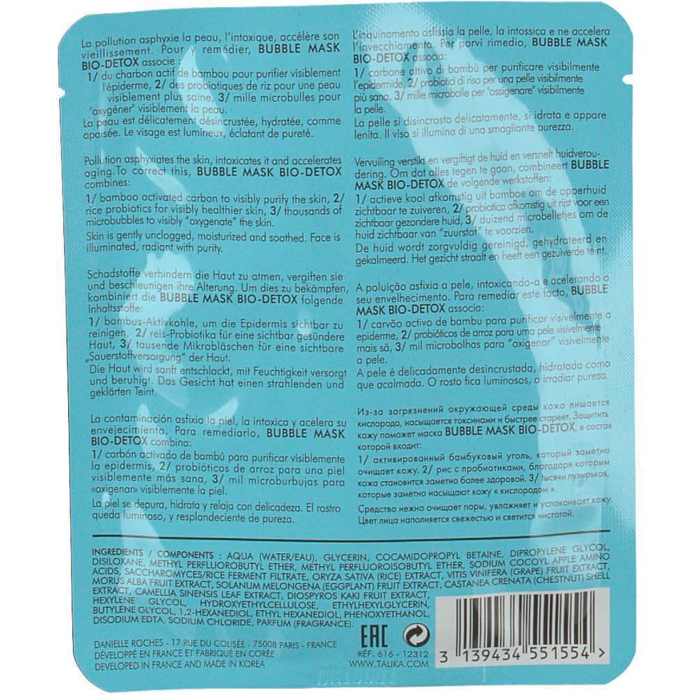Talika Bubble Mask Bio-Detox 1 St Gesichtsmaske