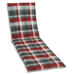 GO-DE Textil Liegenauflage Karo rot grau