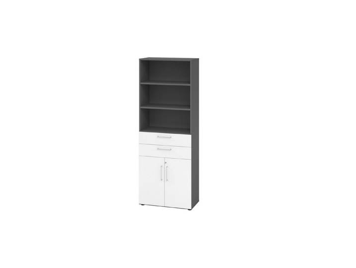 HAMMERBACHER Aktenschrank Kombischrank 6OH graphit/weiß