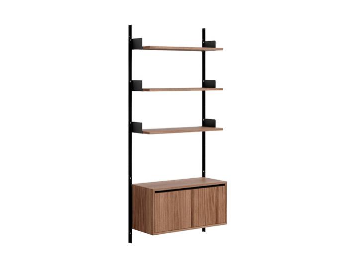 Modulares Design Wandregal „New Works 1900 Cabinet“ Nussbaum / Schwarz