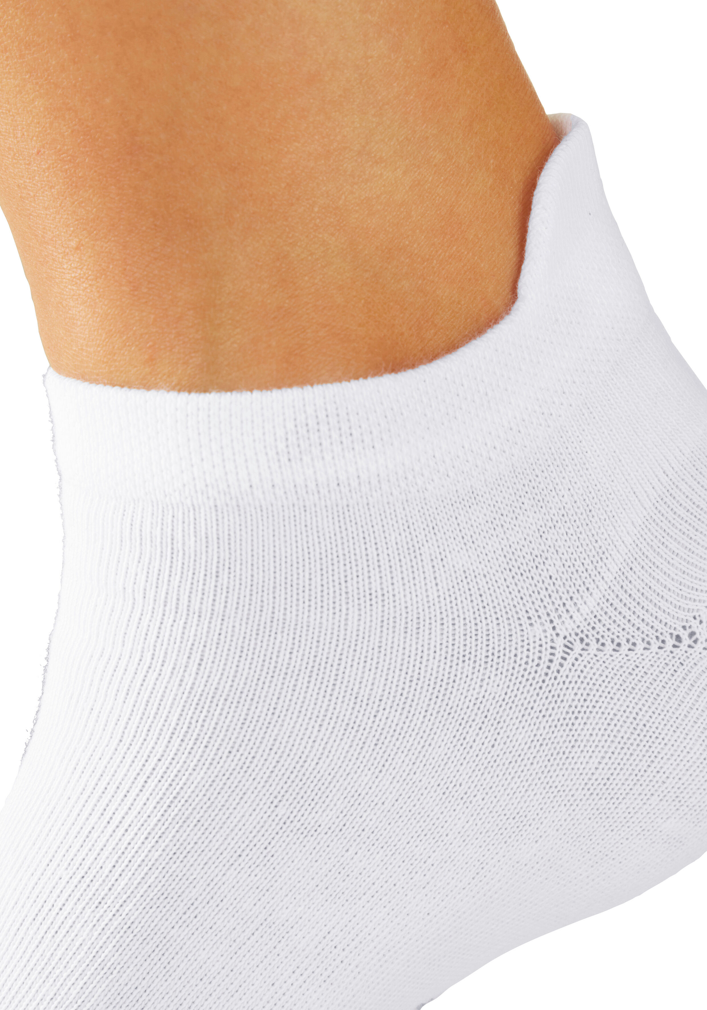 Sneakersocken LASCANA "für Damen mit eingestricktem Markenlogo", Herren, Gr. 39-42, Sockengrösse, weiss (7x weiß), Baumwollmischung, unifarben, elastisch, Socken Sneakersocken, in ansprechender Geschenkbox 7x weiß 39-42, Sockengrösse