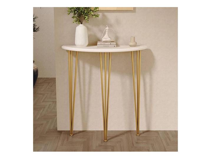 LuxusKollektion Konsolentisch Konsolentisch Holz Metall Gold 100x25x90 (1-St)