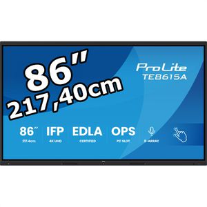 Iiyama Digital-Signage ProLite TE8615A-B2AG, 85,6 Zoll, 4K UHD 3840 x 2160 Pixel, 24/7 Betriebszeit, Touchscreen