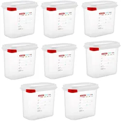 Gastronoble Araven GN1/9 Lebensmittelbehälter - 1,5L - 8 Behälter - Kunststoff