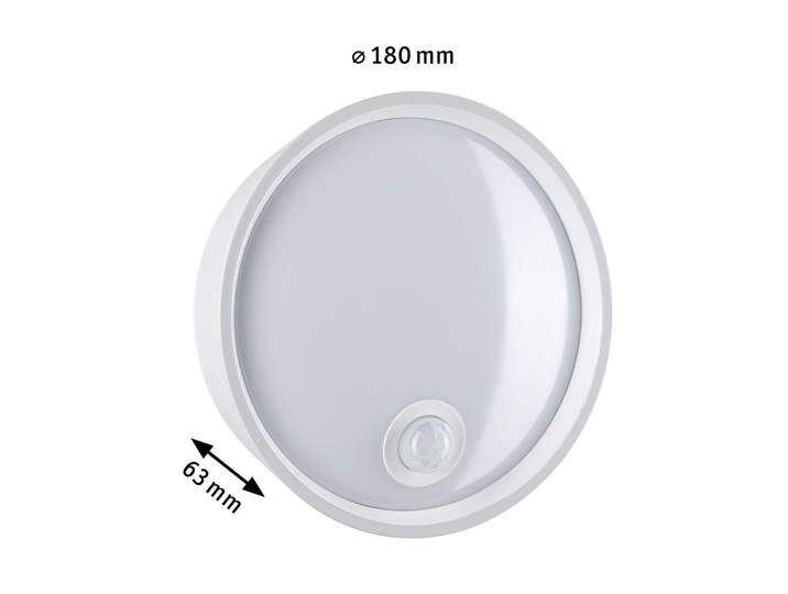 Platomo Außenwandleuchte m/Sensor SWR Weiß - Paulmann - Kunststoff - Rund