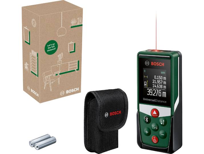 Télémètre laser Bosch UniversalDistance 40 C (mesure précise des distances jusqu'à 40 m. Connectivité Bluetooth. Fonctions)