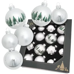 Krebs Glas Lauscha, Christbaumschmuck, Exklusives Glaskugel-Set 16-teilig