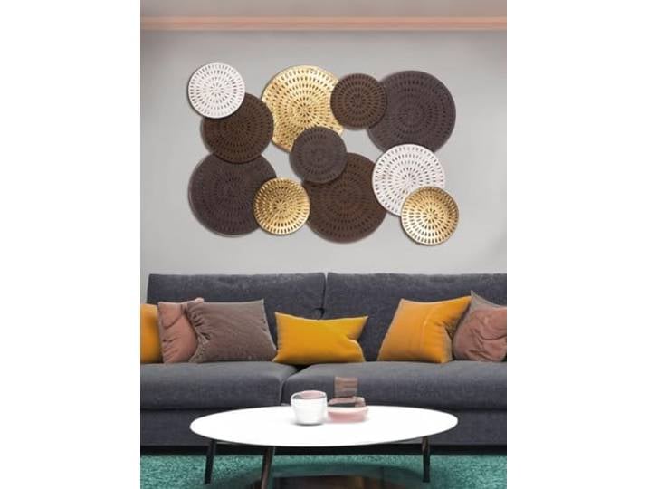 GILDE Relief mural Tobago en métal marron finition vieilli 69 x 108 cm Décoration murale Accessoire d'intérieur