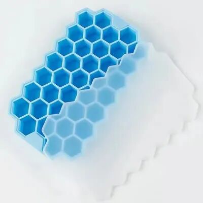 Daily Deals Depot Silicone Ice Cube Tray For Whiskey Cocktails & Slow Melting Drinks blue