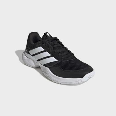 Tennisschuh ADIDAS PERFORMANCE "GAMECOURT 3 ALL COURT", Herren, Gr. 44,5, schwarz-weiß (core schwarz, ftwr weiß, ftwr weiß), Synthetik, Textil, Schuhe, für Hartcourt, All-Court
