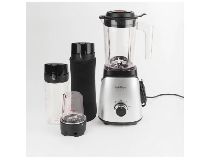 Caso Design Standmixer, Schwarz, Hellgrau, Metall, Kunststoff, 0,7 l, 17x37x16 cm, abnehmbarer Mixbehälter, Nachfüllöffnung im Deckel, einfache Reinigung, verschiedene Geschwindigkeitsstufen, Kochgeschirr, Küchengeräte, Mixer