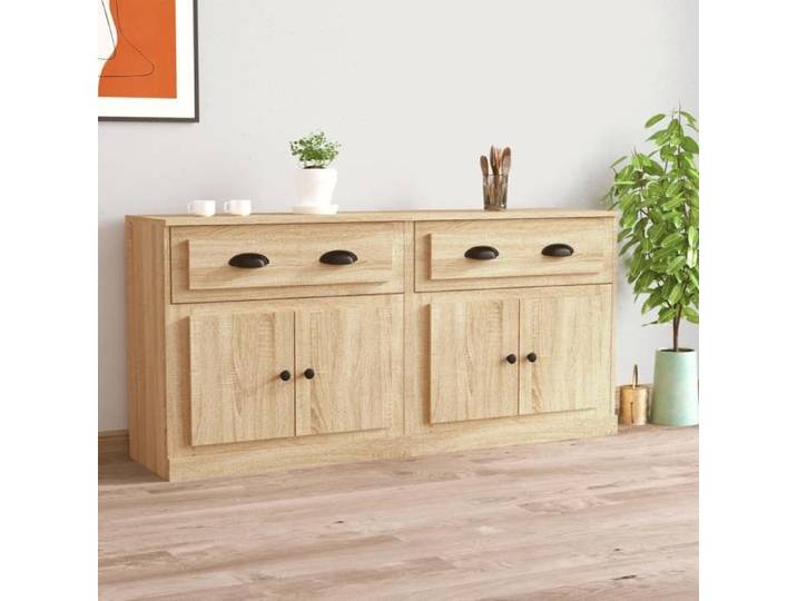 (ON SALE)(2 pcs)Buffets Meuble d'Entrée - Buffet Salon chêne sonoma Bois d'ingénierie EU364548