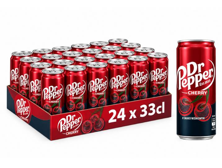 Dr Pepper Soda saveur cerise 24 x 33 cl