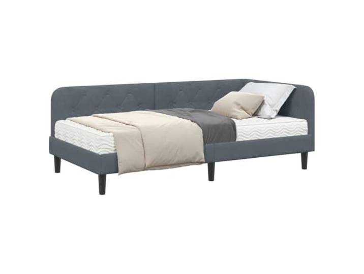KTHLBRH Ecksofa, Samt, Dunkelgrau, 100 x 200 cm Platzsparendes L-Design, weicher Premium-Stoff, für modernes Wohnzimmer