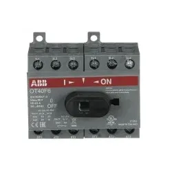 ABB OT40F6 Lasttrennschalter 6-polig 40 A, mit schwarzem Knebelgriff Trägerplatten- und DIN-Schienenmontage 1SCA104936R1001